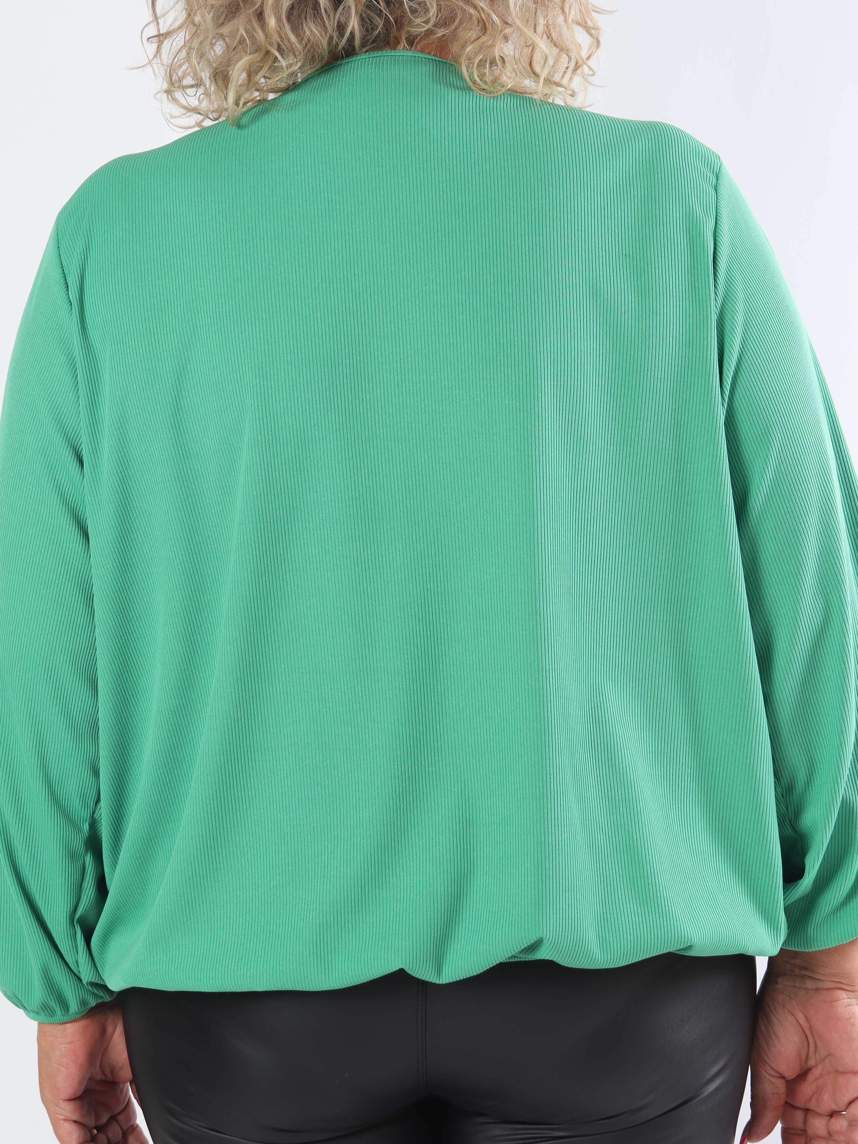 Naomi - Ribbet plus size tunika med elastik